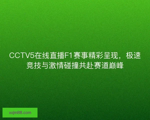 CCTV5在线直播F1赛事精彩呈现，极速竞技与激情碰撞共赴赛道巅峰