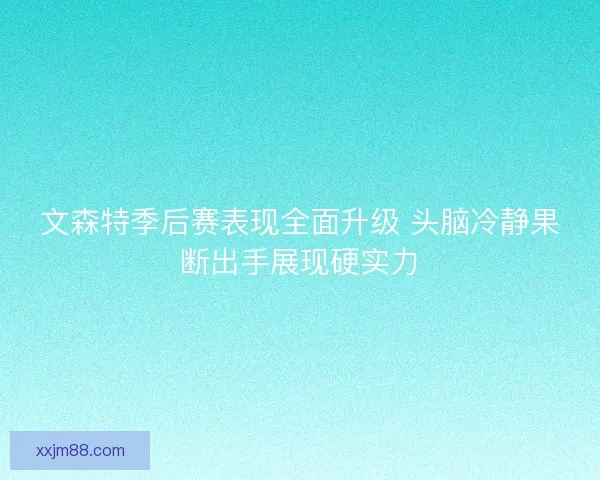 文森特季后赛表现全面升级 头脑冷静果断出手展现硬实力